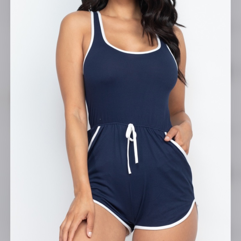 Navy Sleeveless Romper